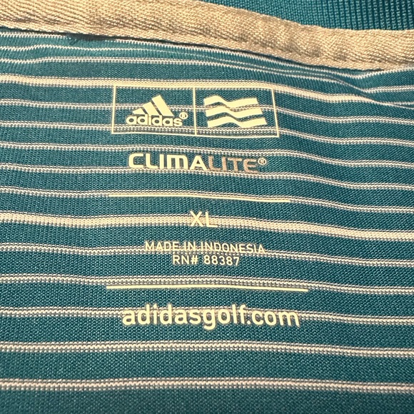 Adidas Golf ClimaLite men’s blue striped short sleeve Polo. Size XL - Picture 2 of 5